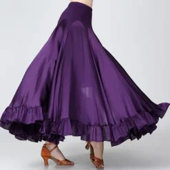 Ballroom Dance Skirts Ruffles Cascading Ruffles Ruching Women's Performance Training High Polyester