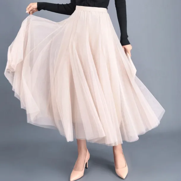 Ballroom Dance Skirts Tulle Women's Party Daily Wear High Polyester