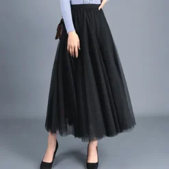 Ballroom Dance Skirts Tulle Women's Party Daily Wear High Polyester