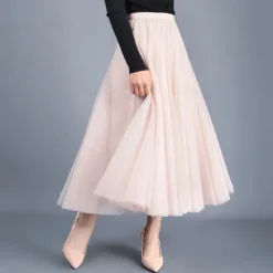 Ballroom Dance Skirts Tulle Women's Party Daily Wear High Polyester