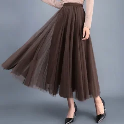 Ballroom Dance Skirts Tulle Women's Party Daily Wear High Polyester