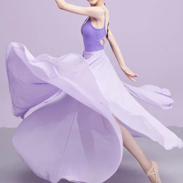 Ballroom Skirts Pure Color Costumes Women's Daily Performance Training Daily Wear Natural Chiffon