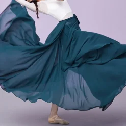 Ballroom Skirts Pure Color Costumes Women's Daily Performance Training Daily Wear Natural Chiffon
