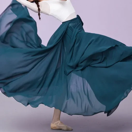 Ballroom Skirts Pure Color Costumes Women's Daily Performance Training Daily Wear Natural Chiffon