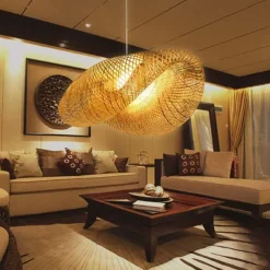 Bamboo Chandelier Retro Japanese Idyllic Style E26/E27 Chandelier Ceiling Lighting is Applicable to Living Room Bedroom Restaurant Cafe Bar Restaurant Club