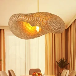 Bamboo Chandelier Retro Japanese Idyllic Style E26/E27 Chandelier Ceiling Lighting is Applicable to Living Room Bedroom Restaurant Cafe Bar Restaurant Club