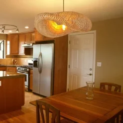 Bamboo Chandelier Retro Japanese Idyllic Style E26/E27 Chandelier Ceiling Lighting is Applicable to Living Room Bedroom Restaurant Cafe Bar Restaurant Club