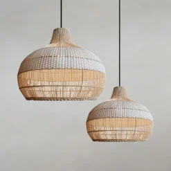 Bamboo Chandelier Retro Japanese Idyllic Style E26/E27 Chandelier Ceiling Lighting is Applicable to Living Room Bedroom Restaurant Cafe Bar Restaurant Club110-240V