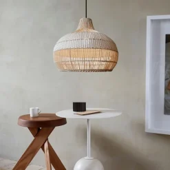 Bamboo Chandelier Retro Japanese Idyllic Style E26/E27 Chandelier Ceiling Lighting is Applicable to Living Room Bedroom Restaurant Cafe Bar Restaurant Club110-240V