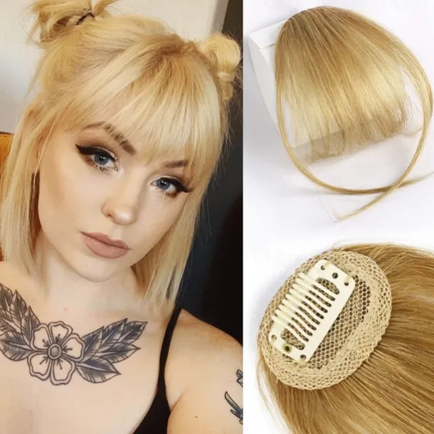 Bangs Hair Clip in Bangs Hair Wispy Bangs Clip on Fringe Bangs for Women Air Bangs Flat Neat Bangs with Temples Hairpieces for Daily Wear