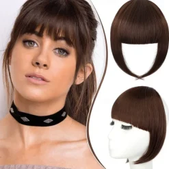 Bangs Hair Clip in Extensions French Bangs Straight Across Natural Fringe Full Bang with Temples One Piece Hair Clip for Women Girls Ash Blonde