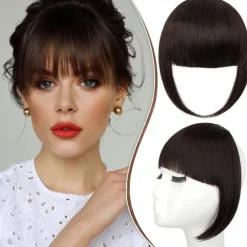 Bangs Hair Clip in Extensions French Bangs Straight Across Natural Fringe Full Bang with Temples One Piece Hair Clip for Women Girls Ash Blonde