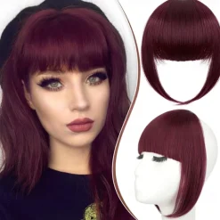 Bangs Hair Clip in Extensions French Bangs Straight Across Natural Fringe Full Bang with Temples One Piece Hair Clip for Women Girls Ash Blonde