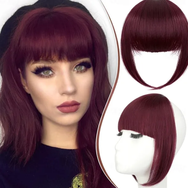Bangs Hair Clip in Extensions French Bangs Straight Across Natural Fringe Full Bang with Temples One Piece Hair Clip for Women Girls Ash Blonde