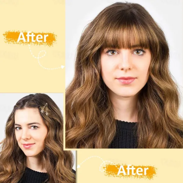 Bangs Hair Clip in Extensions French Bangs Straight Across Natural Fringe Full Bang with Temples One Piece Hair Clip for Women Girls Ash Blonde