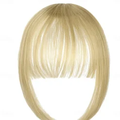 Bangs Hair Clip in Extensions Natural Fringe Bangs Clip-on Front Neat Flat Bang One Piece Long Straight Hairpiece for Women