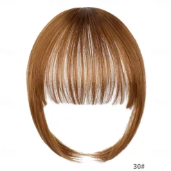 Bangs Hair Clip in Extensions Natural Fringe Bangs Clip-on Front Neat Flat Bang One Piece Long Straight Hairpiece for Women