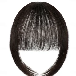 Bangs Hair Clip in Extensions Natural Fringe Bangs Clip-on Front Neat Flat Bang One Piece Long Straight Hairpiece for Women
