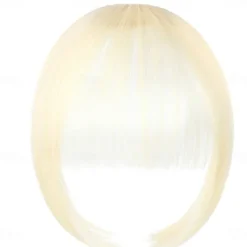 Bangs Hair Clip in Extensions Natural Fringe Bangs Clip-on Front Neat Flat Bang One Piece Long Straight Hairpiece for Women