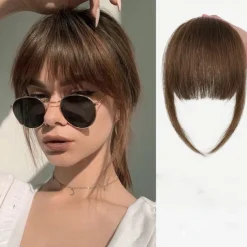 Bangs Hair Clip in Extensions Natural Fringe Bangs Clip-on Front Neat Flat Bang One Piece Long Straight Hairpiece for Women