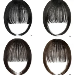 Bangs Hair Clip in Extensions Natural Fringe Bangs Clip-on Front Neat Flat Bang One Piece Long Straight Hairpiece for Women