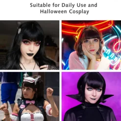 Bangs Hair Clip in Hair Extensions Flat Front Face Fringe Bangs with Temples Dark Brown Synthetic Hair Pieces for Women Thick Hair