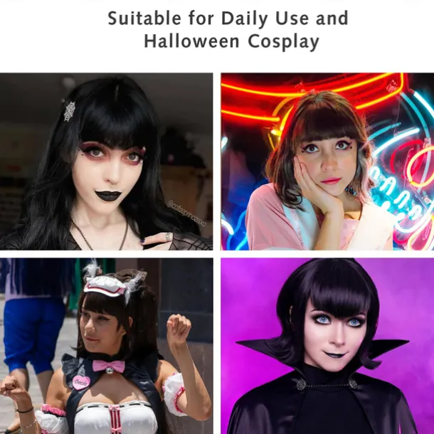 Bangs Hair Clip in Hair Extensions Flat Front Face Fringe Bangs with Temples Dark Brown Synthetic Hair Pieces for Women Thick Hair