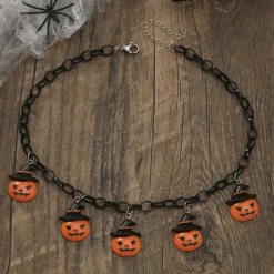 Bat Ghost Pumpkin Halloween Necklace Halloween Scary Costume Adults' Women's Halloween Carnival Easy Halloween Costumes Dress Up