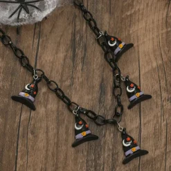 Bat Ghost Pumpkin Halloween Necklace Halloween Scary Costume Adults' Women's Halloween Carnival Easy Halloween Costumes Dress Up