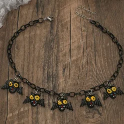 Bat Ghost Pumpkin Halloween Necklace Halloween Scary Costume Adults' Women's Halloween Carnival Easy Halloween Costumes Dress Up