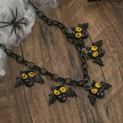 Bat Ghost Pumpkin Halloween Necklace Halloween Scary Costume Adults' Women's Halloween Carnival Easy Halloween Costumes Dress Up
