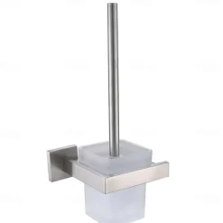 Bathroom Accessory Set 4 Piece Stainless Steel,Wall Mounted Towel Bar,Toilet Paper Holder,Toilet Brush Holder and Robe Hook,Bathroom Hardware Set(Black/Golden/Chrome/Brushed Nickel)