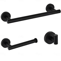 Bathroom Accessory Set Include Towel Bar Toilet Paper Holder and Robe Hook New Design Stainless Steel Wall Mounted