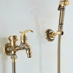 Bathroom Bidet Shower Sprayer Brass Toilet Douche Hygienic Cleaning Head Set Tap