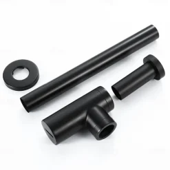 Bathroom Brass Contemporary Round Bottle P Trap Lavatory Adjustable Basin Sink Waste Drain P-Trap Kit with Pop up Drain(Silvery,Black)