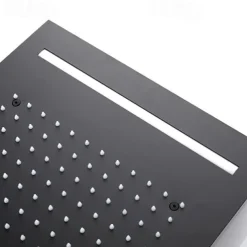 Bathroom Ceiling Mounted Shower Faucet, High Flow Stainless Steel 50 X 36 cm Rectangular Rain Shower Faucet, Concealed Pressure Balance Shower Head Complete with LED