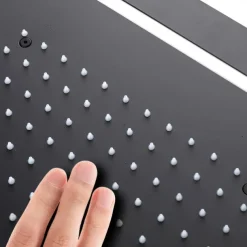 Bathroom Ceiling Mounted Shower Faucet, High Flow Stainless Steel 50 X 36 cm Rectangular Rain Shower Faucet, Concealed Pressure Balance Shower Head Complete with LED