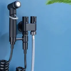 Bathroom Handheld Shower Bidet Shattaf Sprayer Wall Mount, Toilet Hand Held Bidet Shower Spray Wall Mounted Diaper Bathing Pets Feminine Hygiene Cleaning