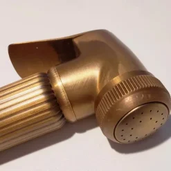 Bathroom Handheld Shower Bidet Shattaf Sprayer Set Wall Mount, Brass Gold Toilet Hand Held Bidet Shower Spray Wall Bracket Hose Diaper Cleaning