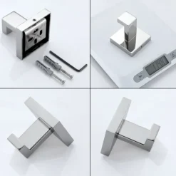 Bathroom Hardware Set 4 Pieces, SUS304 Stainless Steel Remodeled Wall Mounted Bathroom Accessories, Include 2 Robe Hook,1 Towel Bar,1 Toilet Paper Holder