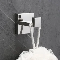 Bathroom Hardware Set 4 Pieces, SUS304 Stainless Steel Wall Mounted Bathroom Accessories, Include Robe Hook, Toilet Paper Holder, Towel Holder, Towel Bar