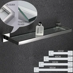 Bathroom Shelf / Bath Ensemble Adjustable Length / New Design / Creative Contemporary / Modern Stainless Steel / Tempered Glass / Metal 1pc - Bathroom Wall Mounted
