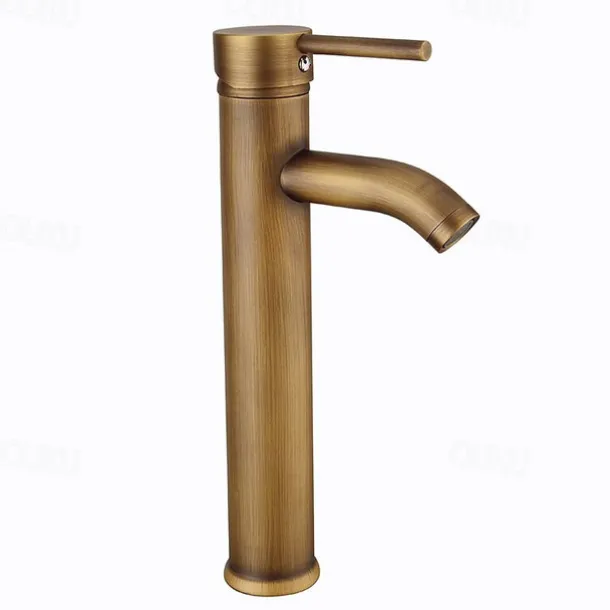 Bathroom Sink Faucet - Classic Antique Brass Centerset Single Handle One HoleBath Taps