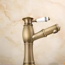 Bathroom Sink Faucet - Pull out Antique Brass Centerset Single Handle One HoleBath Taps
