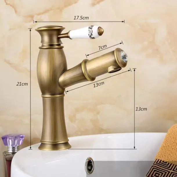 Bathroom Sink Faucet - Pull out Antique Brass Centerset Single Handle One HoleBath Taps