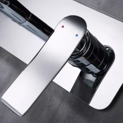 Bathroom Sink Faucet - Wall Mount / Widespread Electroplated Wall Installation Single Handle Two HolesBath Taps