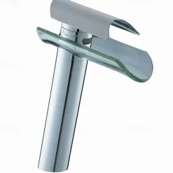 Bathroom Sink Faucet - Waterfall Electroplated Centerset Single Handle One HoleBath Taps