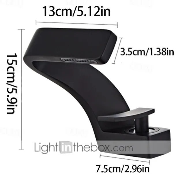 Bathroom Sink Faucet, 7-shaped Bend Waterfall Mixer Basin Taps Single Handle One Hole Vessel Taps with Hot and Cold Water Hose