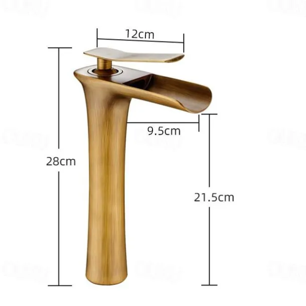 Bathroom Sink Faucet,Brass Waterfall Centerset Single Handle One Hole Bath Taps