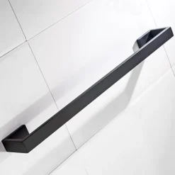 Bathroom Towel Bar 50cm/60cm, Towel Rack Wall Mount Bath Towel Holder, Bath Towel Hanger Stainless Steel Brushed Finished Bathroom Accessories Towel Rail Single Bar,(Black/Brushed Nickel/Chrome)